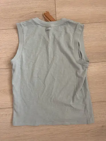 SKIMS NWT Worn In Jersey Split Neck Muscle Tank Denim