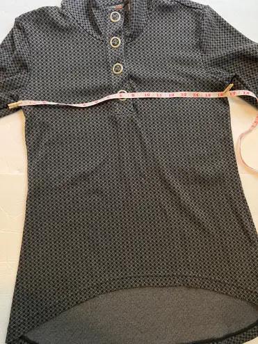 Merrell Pattern Black Gray Button Pullover Shirt Long Sleeve M Womens Outdoors