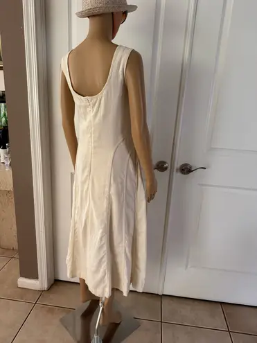 House of Harlow 1960 Cream Linen Blend Midi Dress. Size L