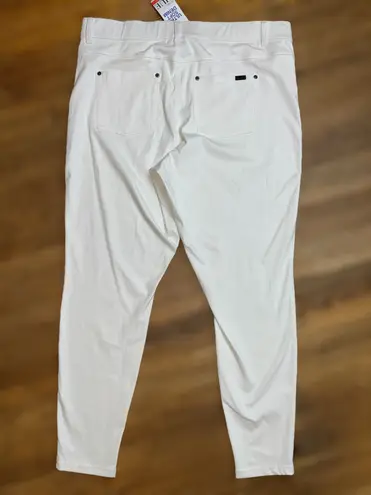 Hue Women's 2X White High Waisted Denim Stretch Leggings Pull On Jeans Casual