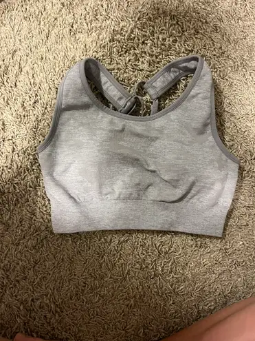 ACTA NEW  Seamless Camo Gray Strappy Sports Bra Large Athleisure