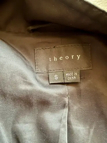 Theory Womens  Black Utility Polyester Full Zip Snap Jacket Coat S