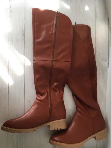 Knee High Boots, Size 8 Brown - Image 3