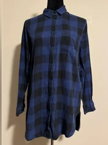 Label of Graded Goods Preloved Blue and Black Button Down Plaid shirt size 8
