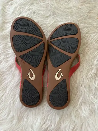 Olukai Hi’Ona women’s brown thong beach flip flops size 8