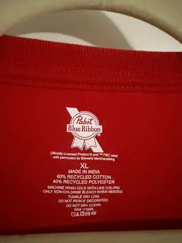Pabst Blue Ribbon Vintage Beer Cool Red T Shirt Size XL Short Sleeve Cotton USA