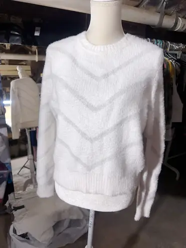 The Comfy CALLIGRAPHIE starlit wonder white grey striped sweater long sleeve crewneck NWT New with tag  Same day shipping  Smoke and pets free  Super warm and soft  - Image 2