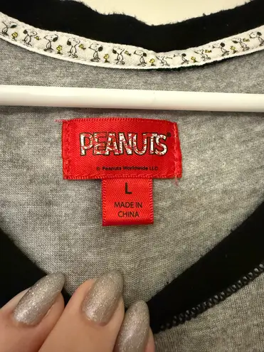 Peanuts Gray Short Sleeve Tee Snoopy And Woodstock Dillards Sleep Shirt L Size L