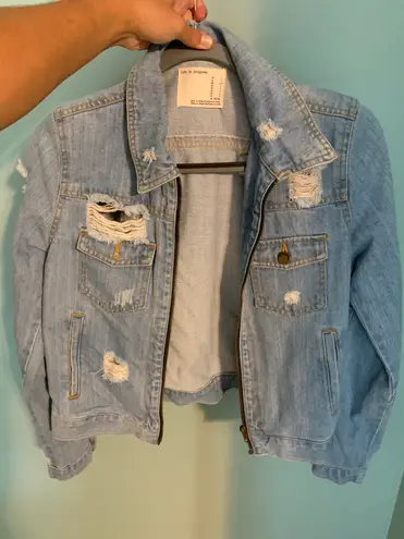 Forever 21 Zip Up Denim Jacket