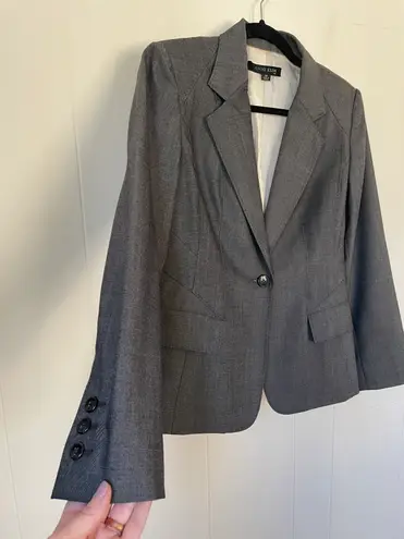 Anne Klein grey wool blend blazer suit jacket stretch lined Women’s size 8P