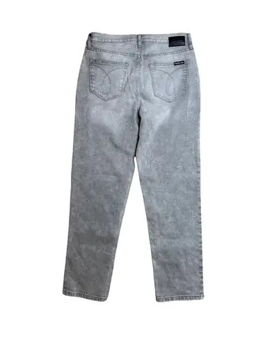 Calvin Klein Jeans Womens 31 Straight Leg Gray Denim Pants Mid Rise MSRP $78.00