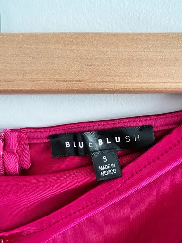 Blush Pink Satin Strapless Dress thumbnail 3