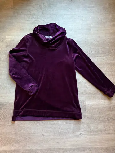 Magaschoni Burgundy Wine Velour Sweatshirt And Joggers Sweatpants Set Size M