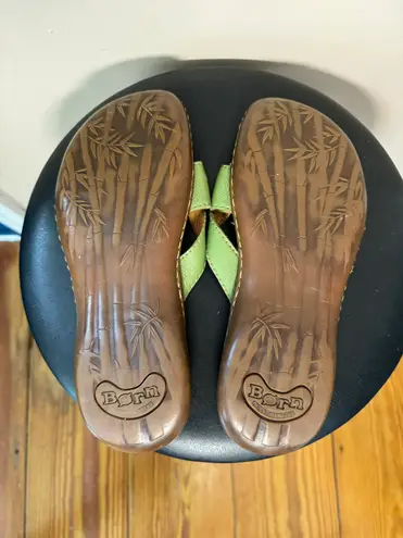 Born Shoes SALE! Sage Green Born Leather Sandals Size 8 (39) EUC