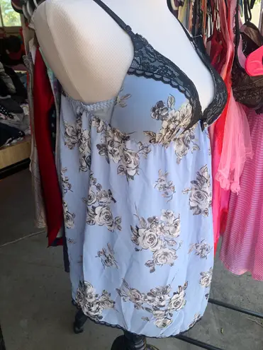 Apt. 9  Lacy Blue Floral Nightgown 