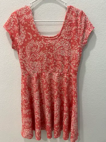 Aeropostale Coral Paisley Print Dress Size Large