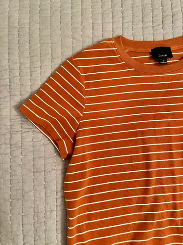 Lumière Orange Striped T-Shirt Dress