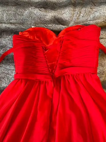 Red Strapless Prom Dress Size 4