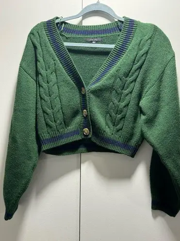 Love Tree olive Green Button Down Long Sleeve Cardigan Top