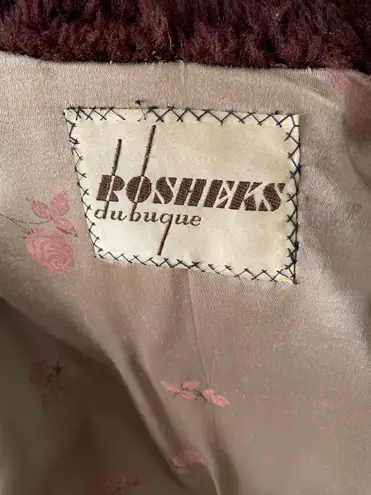 ROSHEKS dubuque Vintage Real Fur Coat Brown Size M