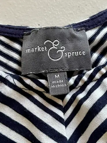 Market & Spruce Womens Sleeveless Striped Blue And White Maxi M