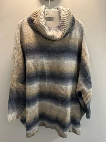 Loft  Wool Blend Cowl neck ombré sweater size XL