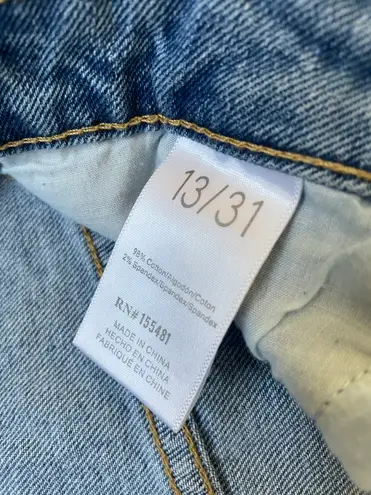 Simple Society high rise straight leg distressed denim jeans women’s size 13/31