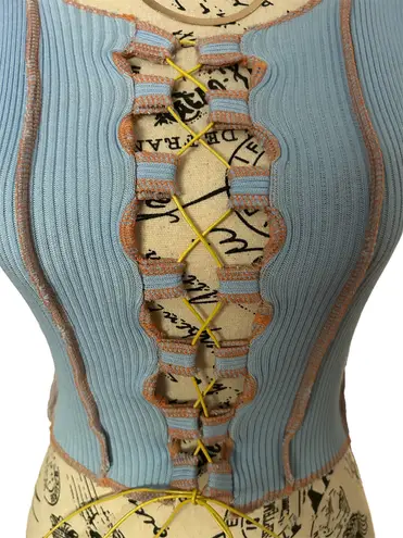 Brand New Baby Blue Peekaboo Top Size L