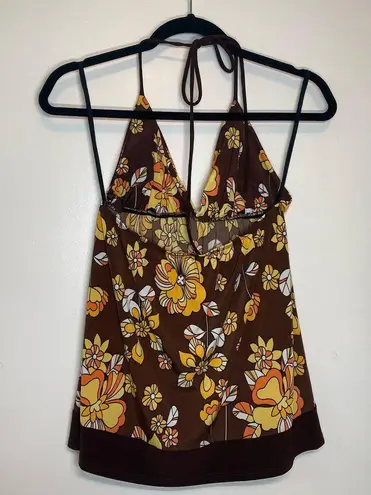 American Vintage Akoya Y2K Indie Hippie Floral Boho Padded halter top womens size L