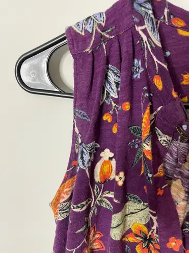 Akemi + Kin Anthropologie Botanical Swing Tank Blouse Relaxed Fit Purple Women’s Small - Image 4