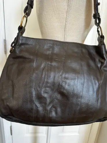INNUE Italy Genuine Leather Cowhide Hair Hobo Bag Brand New Brown