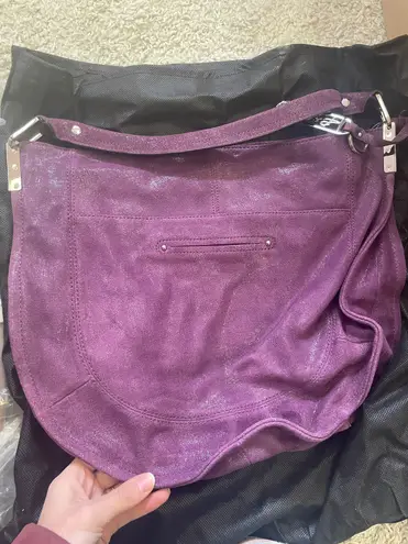 B Makowsky Vintage Leather Purple Sparkle Deadstock Purse
