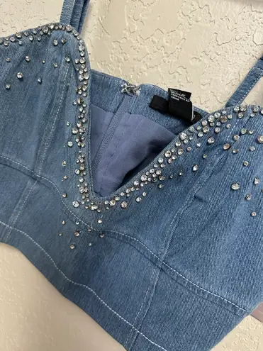 Forever 21 Cropped Jean Tank top