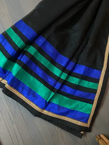 Indian pakistani jamdani type party wear sari with blouse Multiple