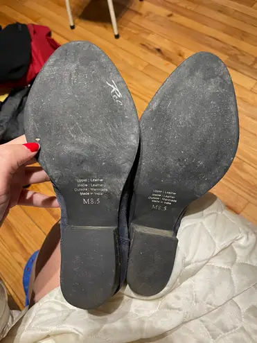 Rebels Mid Calf Chunky Riding Block Heeled Zip Suede Sz 8.5 Pointed Western Boho