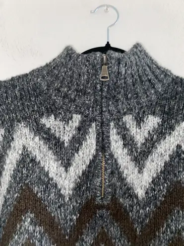 BKE Long Sleeve 1/4 Zip Dad Sweater L Gray