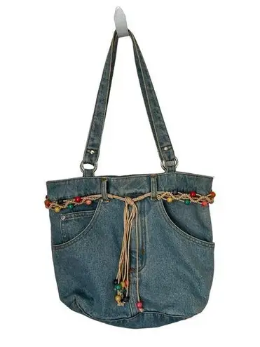 American Vintage Y2K Jurse Jean Purse Rainbow Belt Shoulder Bag