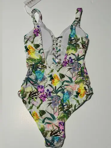 Tinibikini NEW Swimwear One Piece Swimsuit Tropical Floral Print Size XS