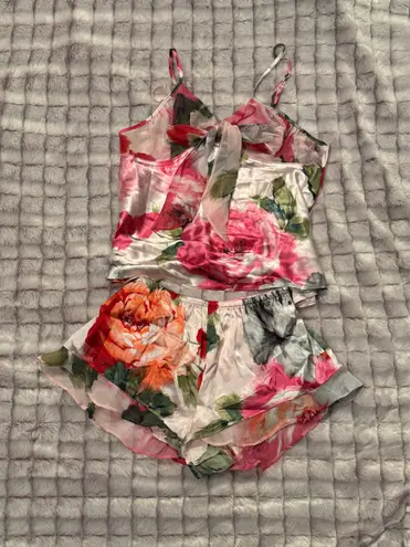 joyspun Sexy Floral Satin Pajama Set size M