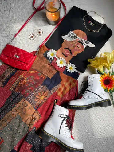 Rare Cross Colours Tupac shakur hip hop pop art short sleeve tee Black Size M