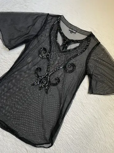 Womens Sheer elegant gothic witchy tunic Black Size M