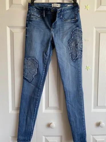 Jessica Simpson Skinny Floral Patchwork Jeans - Image 1