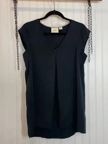 Maeve Anthropologie Pinstriped Sleeveless Top & Black Cap Sleeve Tunic S