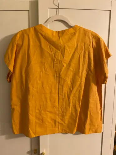 SheIn  Yellow Short Sleeve Shirt