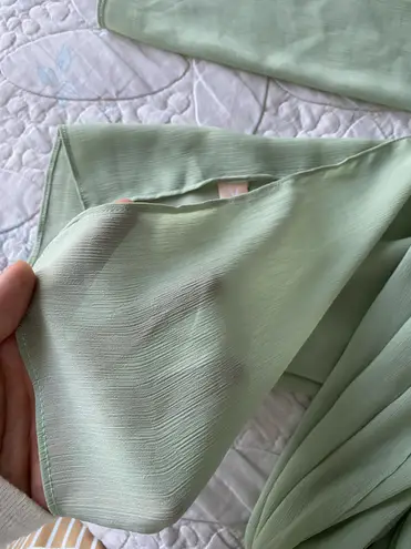 VOILE CHIC Premium Chiffon Light Green Hijab Scarf For Women - Image 5