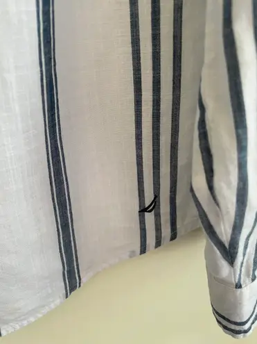 Nautica White Striped Button Down Top thumbnail 6