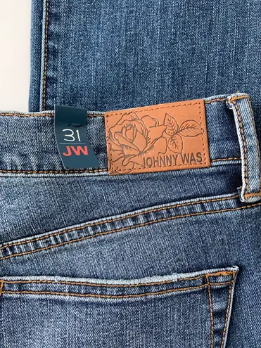 Johnny Was The Cropped Skinny Jean Stretch Midrise Raw Hem