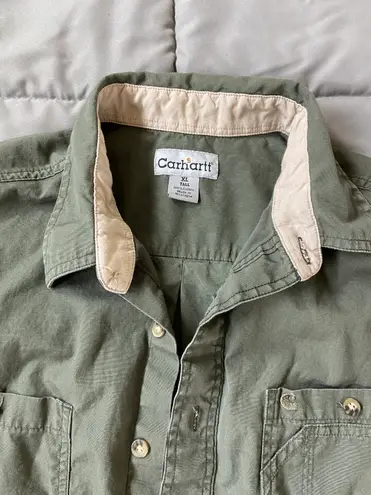 Carhartt Olive Green Button Down Workwear Top 🔥