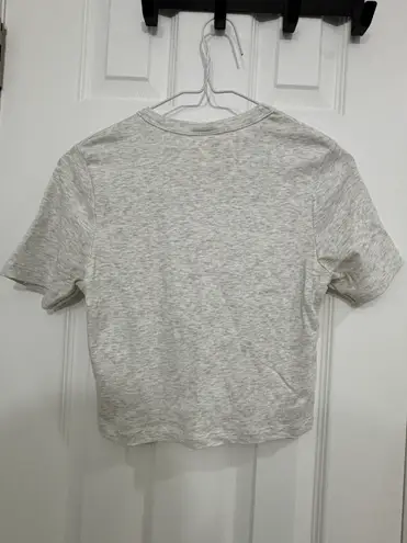 Cute And Basic Ribbed Crop Top Gray Size M