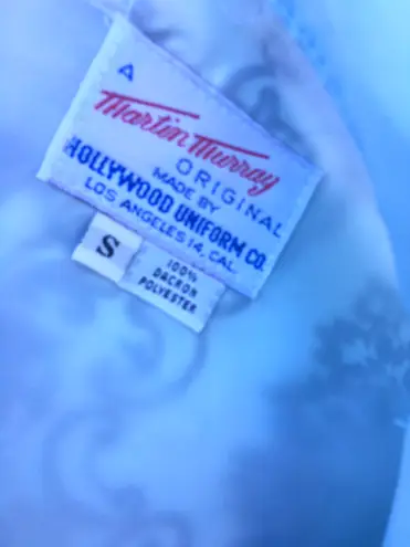 Vintage 70s Nurse Maid Uniform Costume Daisy Bedgood Blue Polyester Long Sleeve